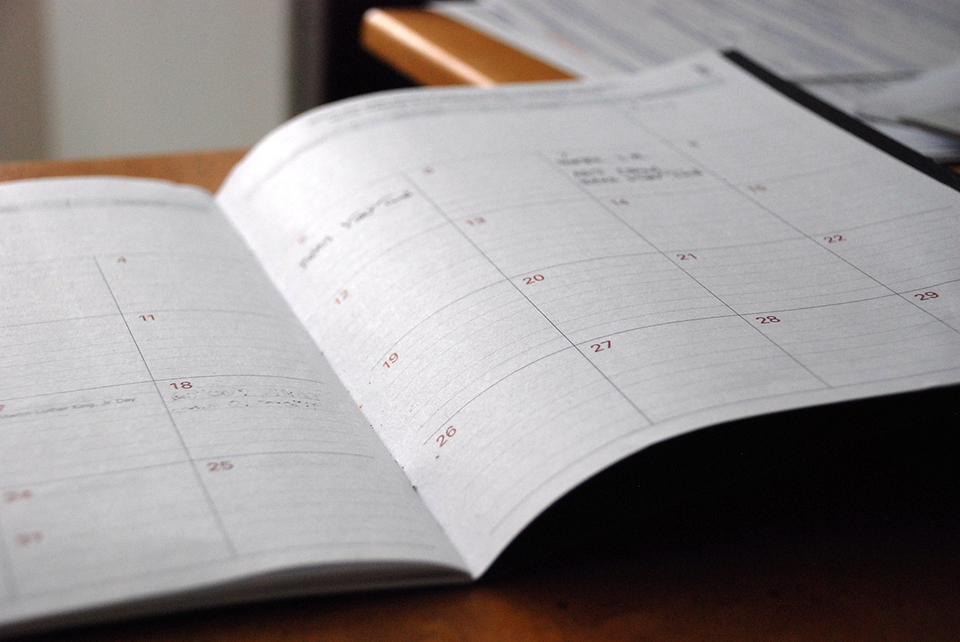 Trust Lawyer - Calendar Planner on Desk