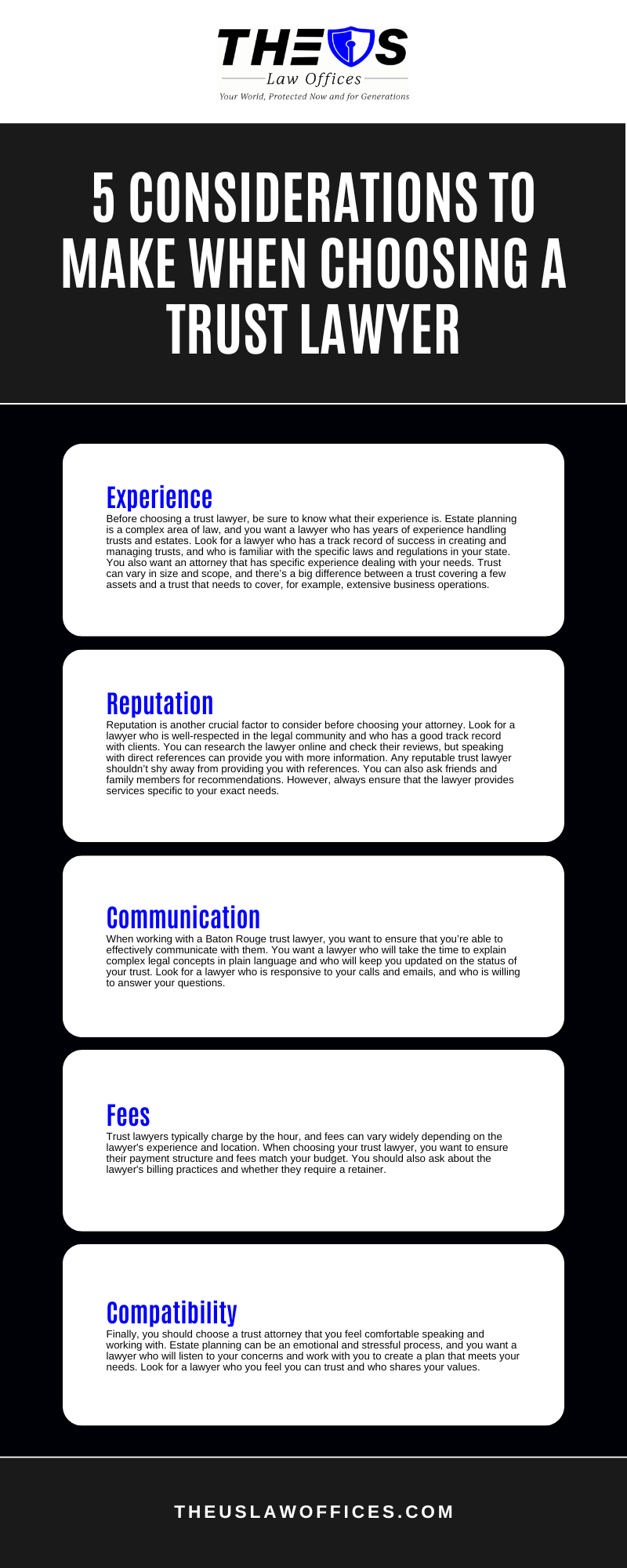 5 Considerations To Make When Choosing A Trust Lawyer Infographic